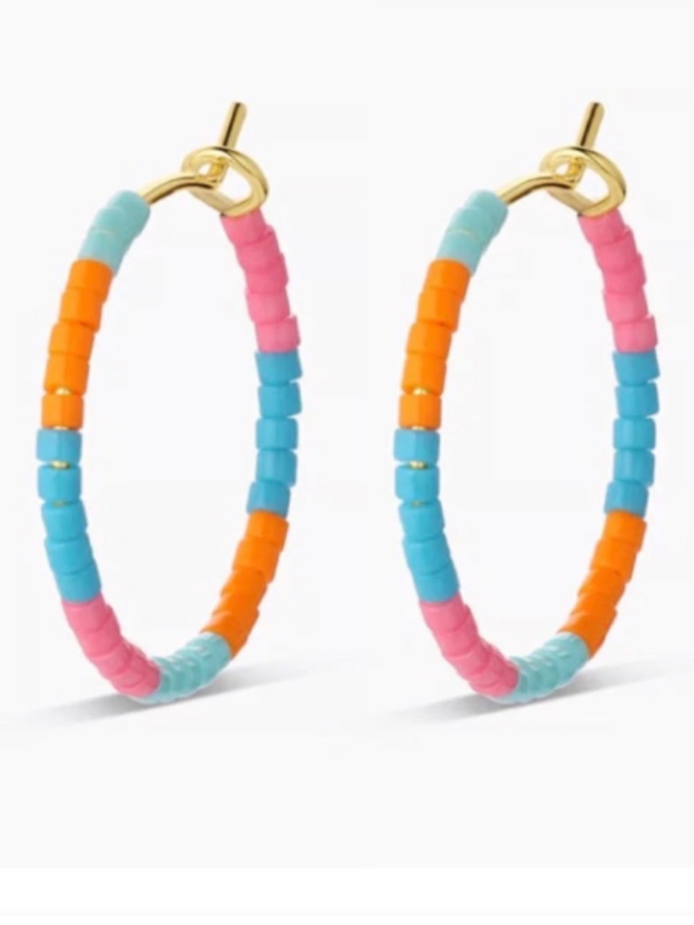 Gorjana Gigi Stripe Miami Hoop Earrings New